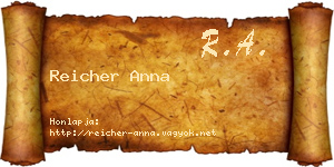 Reicher Anna névjegykártya